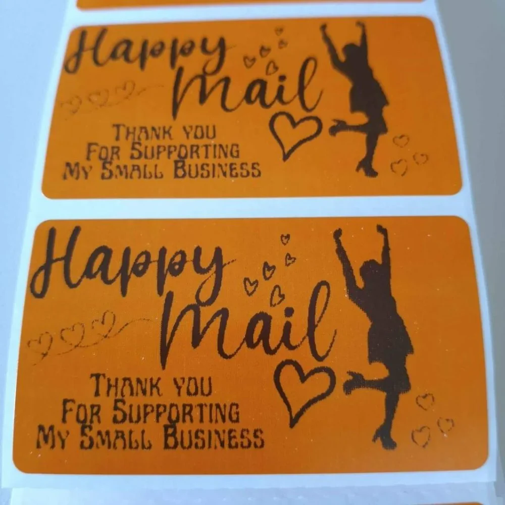 💙100 Happy Mail Thanks- Shipping Labels Thermal Packaging Stickers 2.25